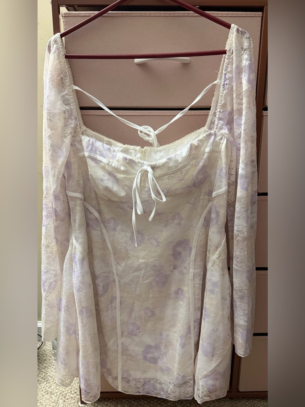 Forever 21 x SHEIN Curve 3XL Lavender Floral Lace Fairycore Dress NWT